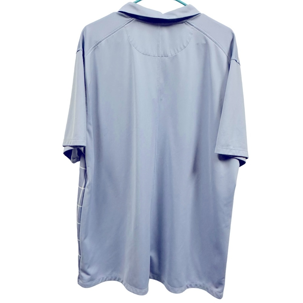 Nike Dri Fit Light Blue and White Embroidered Swoosh Logo Polo Shirt Mens XXL - Picture 2 of 6